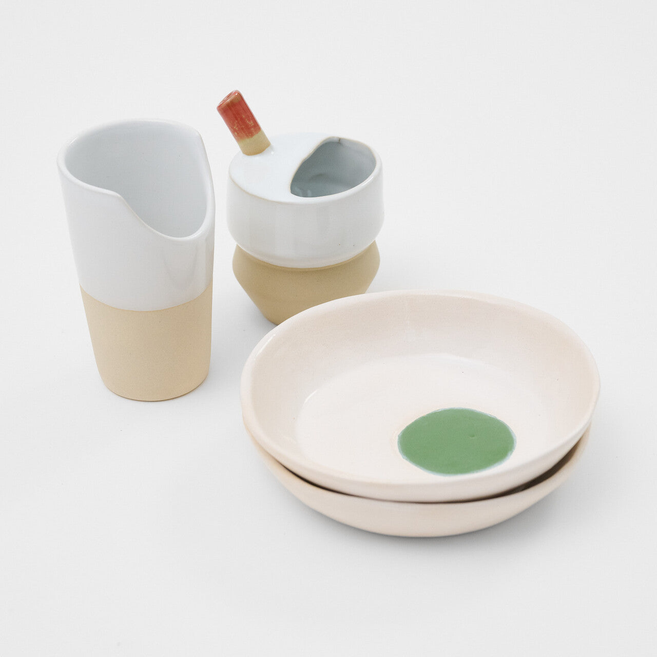 2er-Set Teller mit hohem Rand